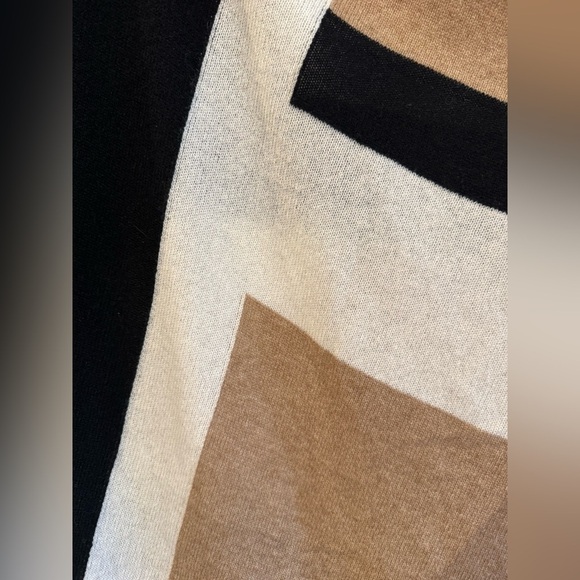 CHARTER CLUB 100% Cashmere Luxury Tier Shawl Wrap Black, Tan, White, One Size - Picture 9 of 16